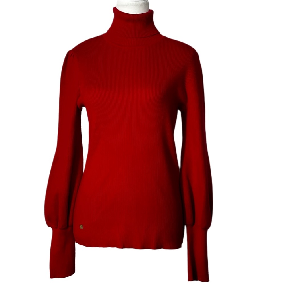 LAUREN Ralph Lauren Women’s Red Turtleneck Sweater Sz L Quiet Luxury Essential